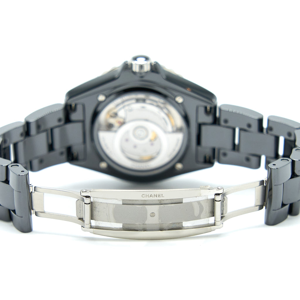 Chanel J12 Watch Calibre 12.1 38MM Black Ceramic/Steel Black Dial H5697