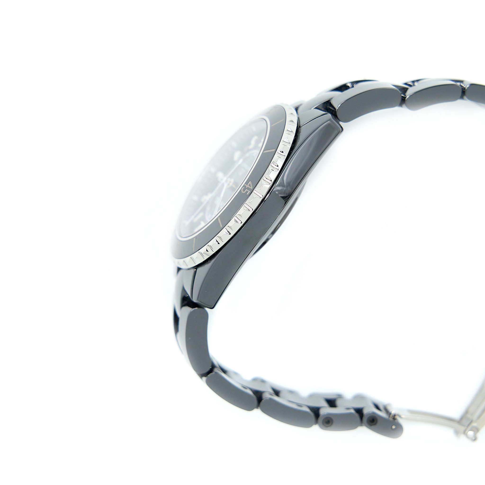 Chanel J12 Watch Calibre 12.1 38MM Black Ceramic/Steel Black Dial H5697