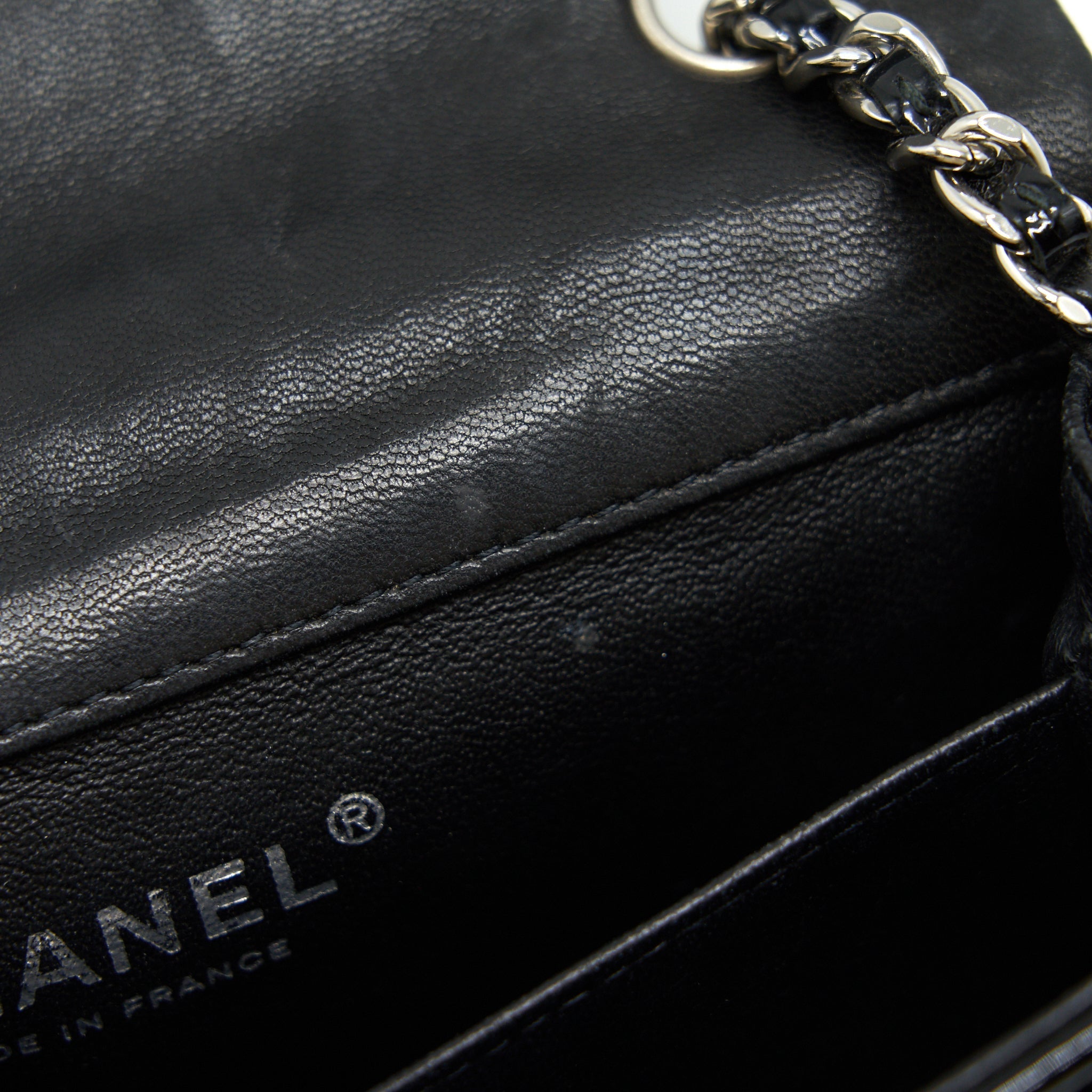 Chanel super mini Rectangular flap Bag Patent black