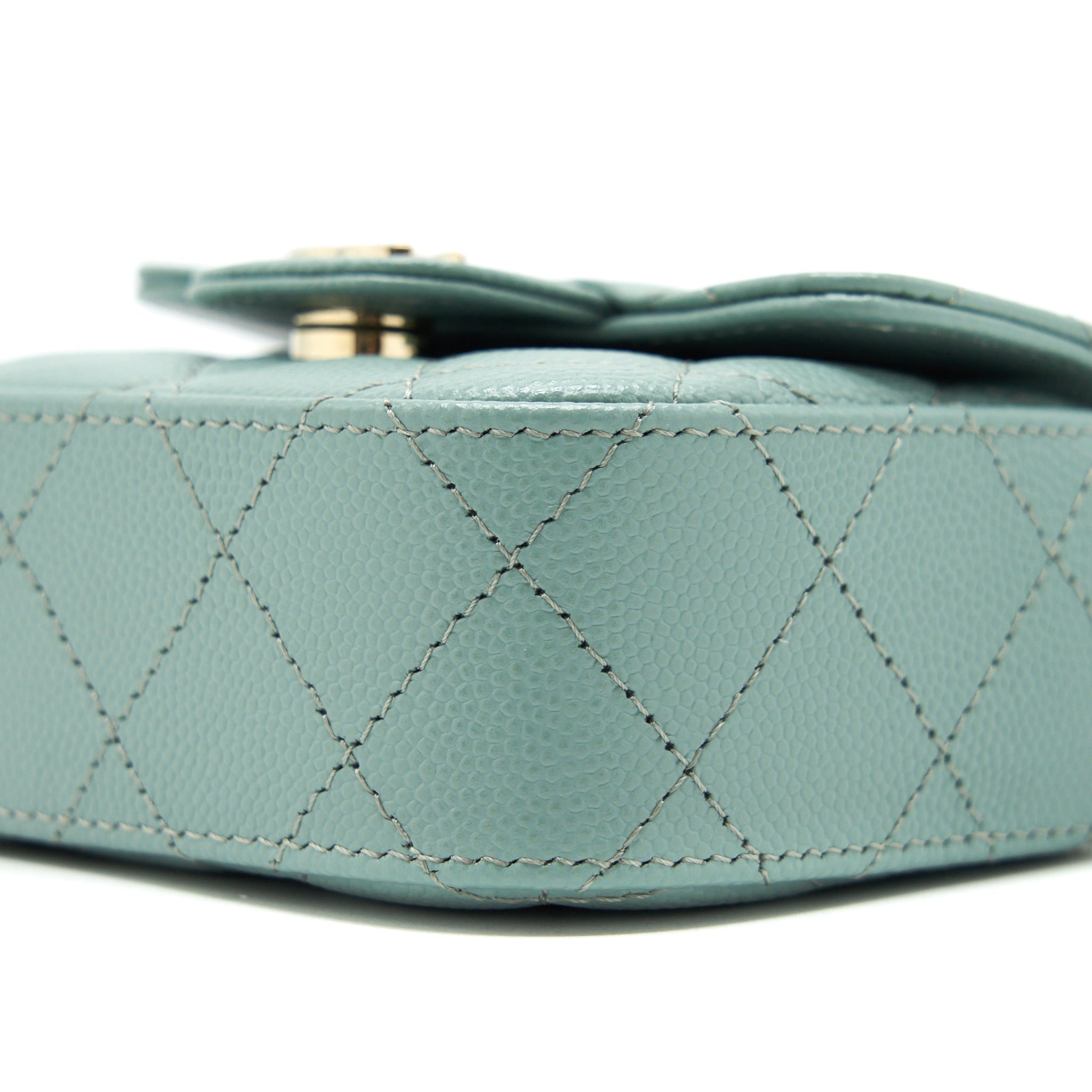 Chanel mini Flap Vanity with chain Caviar greyish green L