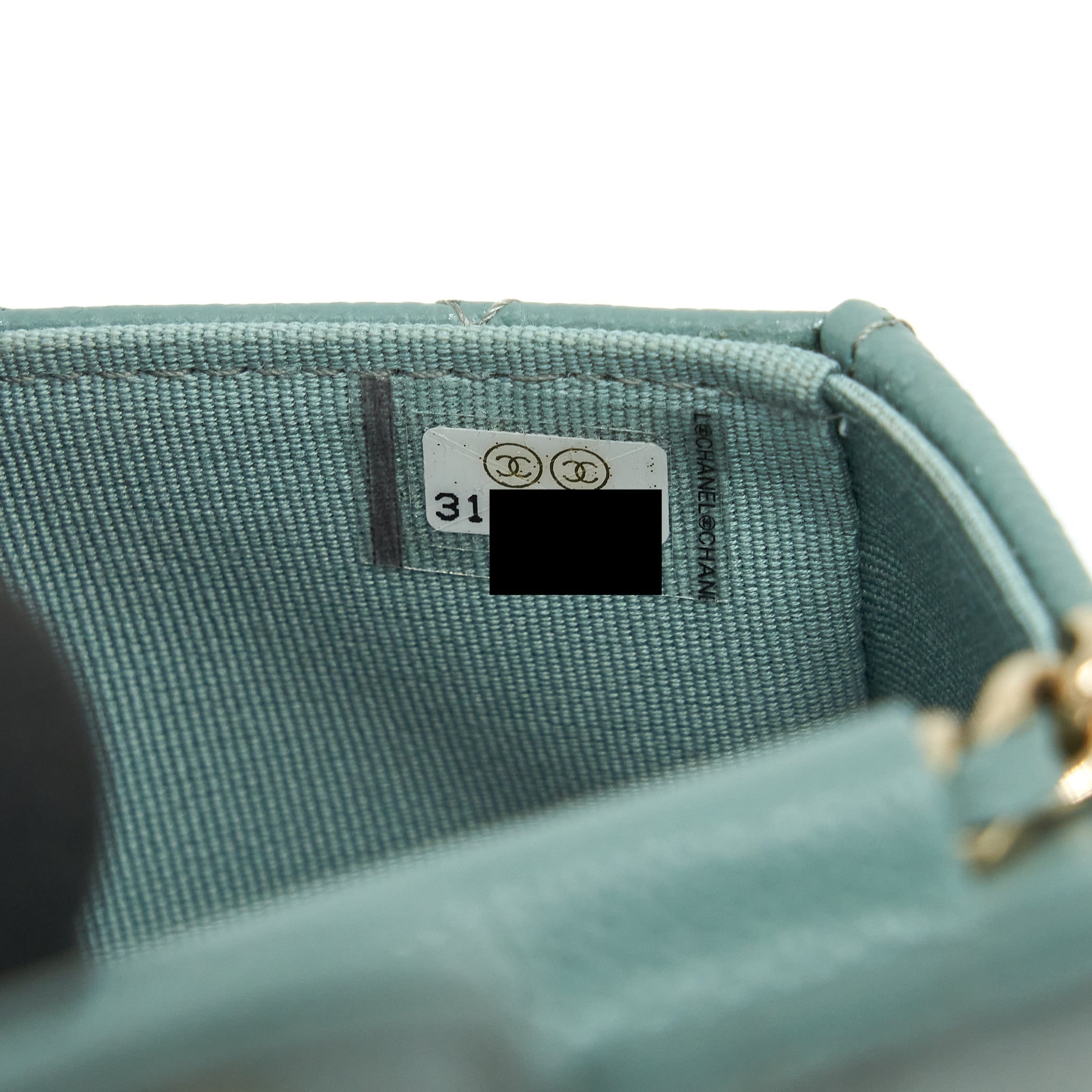 Chanel mini Flap Vanity with chain Caviar greyish green L