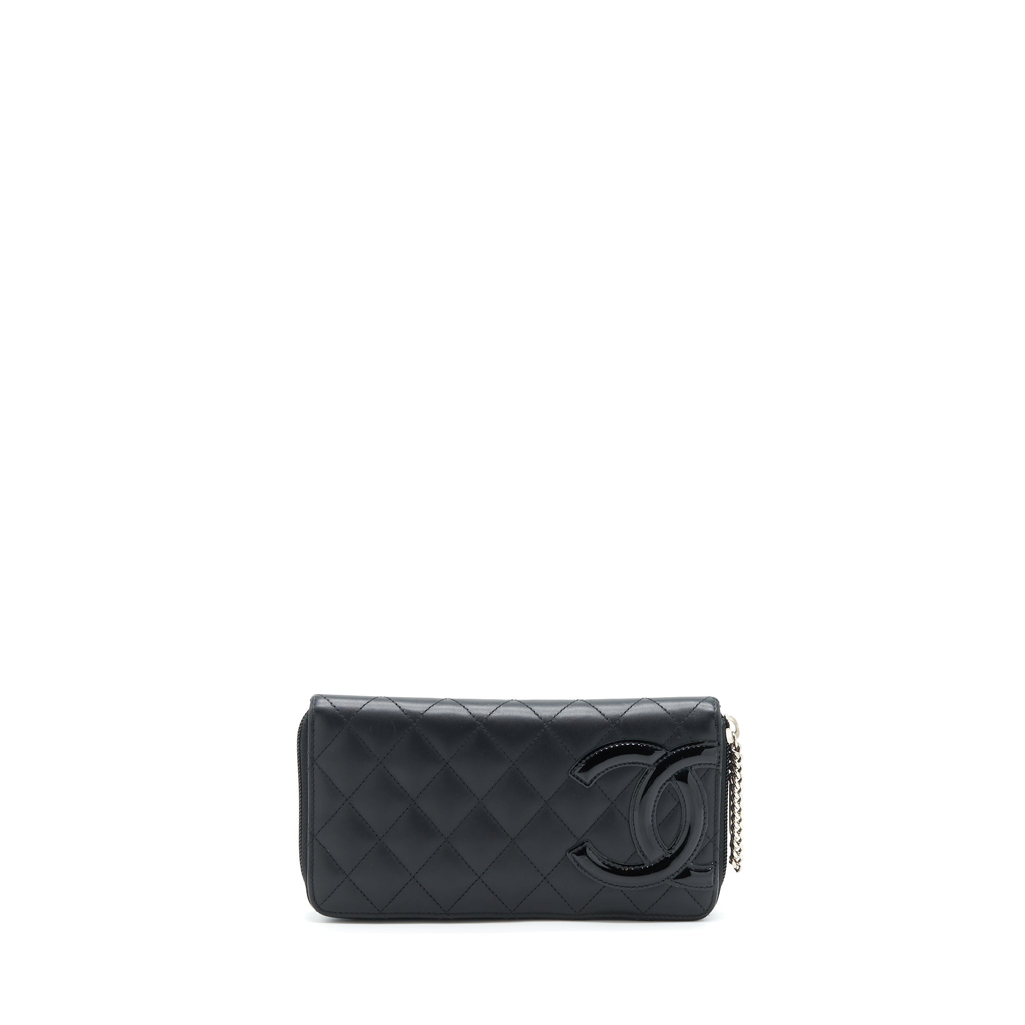 Chanel Cambon Long Zipper Wallet Calfskin Black/Pink