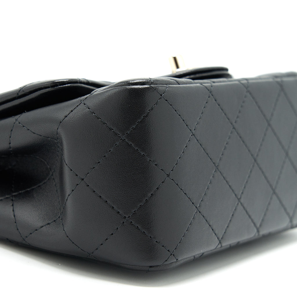 Chanel 22C Mini Square Flap Bag Lambskin Black L