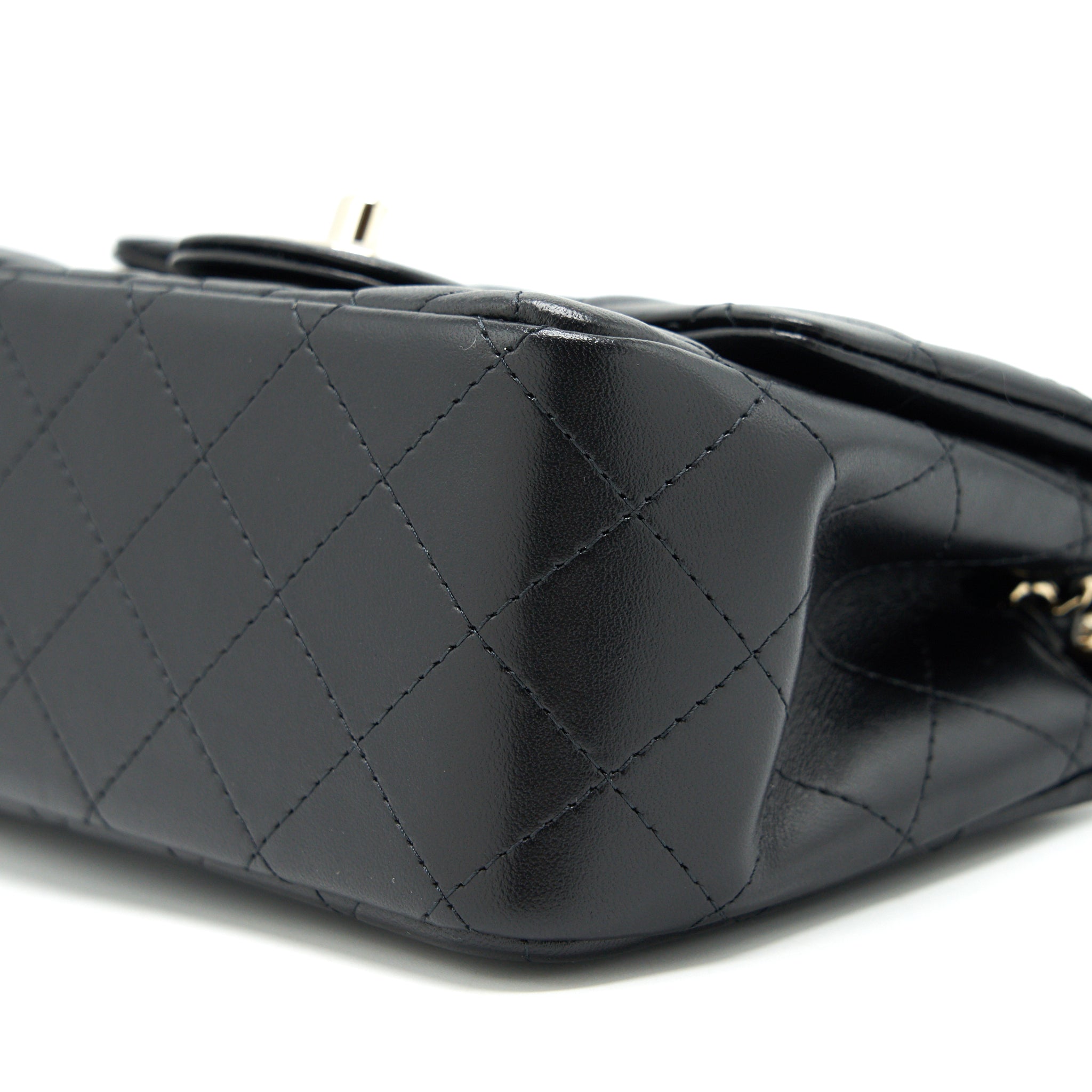 Chanel 22C Mini Square Flap Bag Lambskin Black L