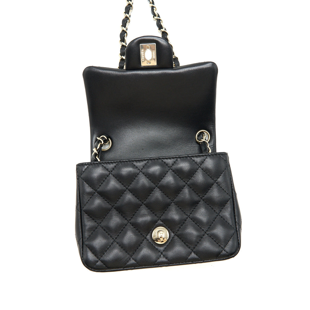 Chanel 22C Mini Square Flap Bag Lambskin Black L