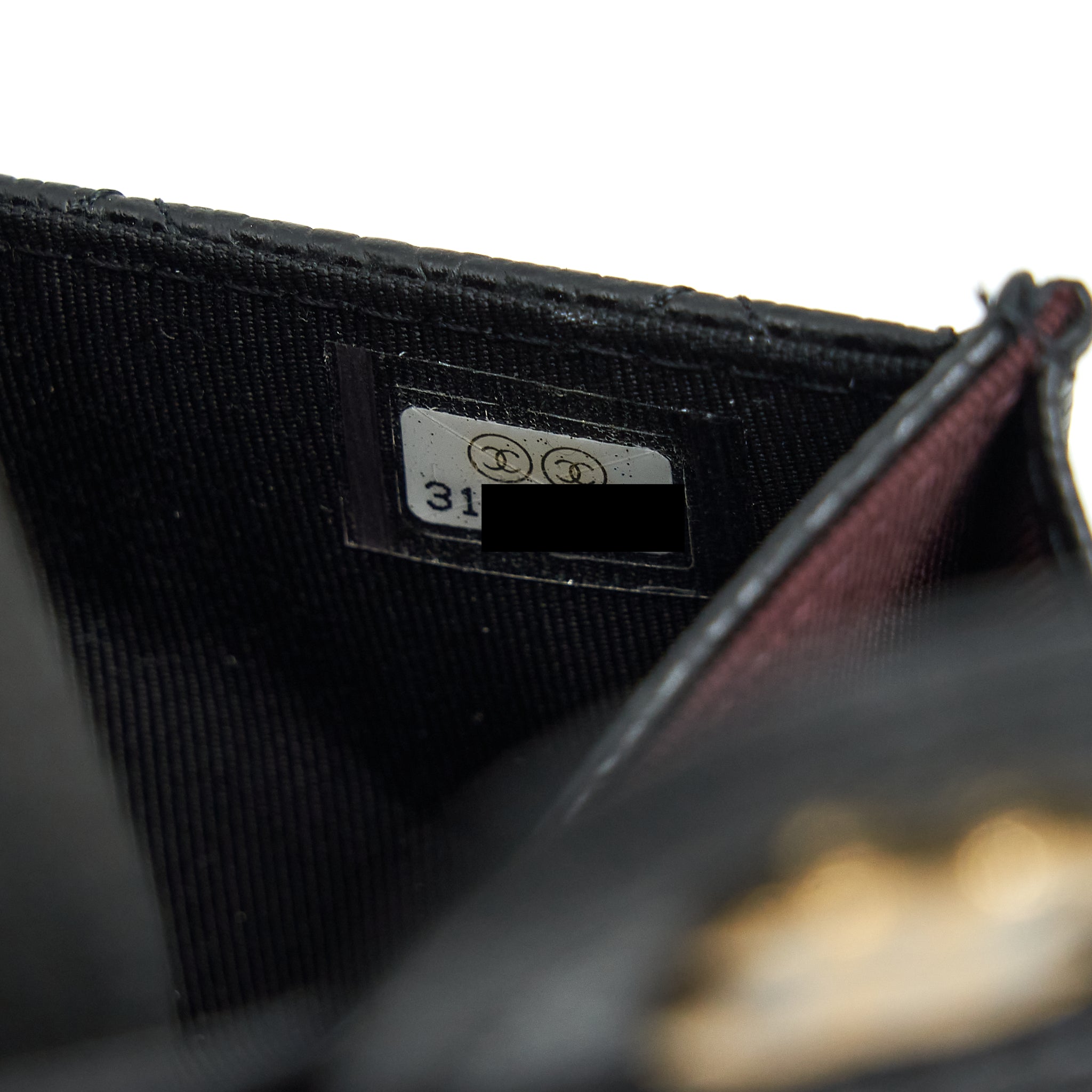 Chanel Classic mini Flap card Holder Caviar Black L