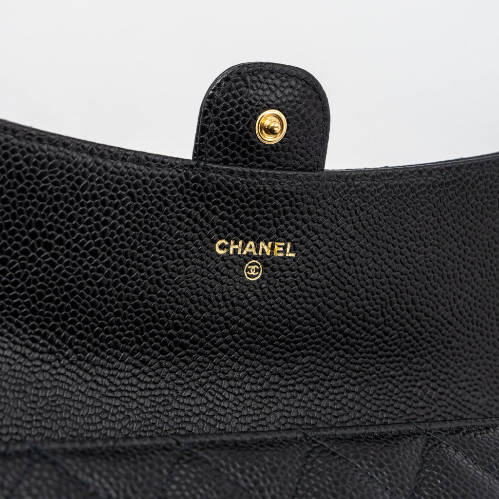 Chanel Classic flap wallet grained calfskin Black