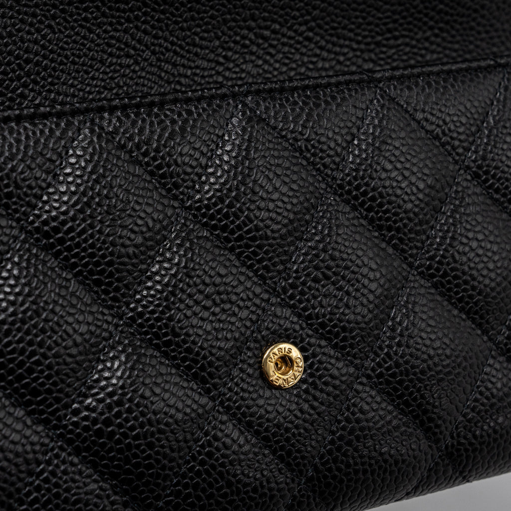 Chanel Classic flap wallet grained calfskin Black
