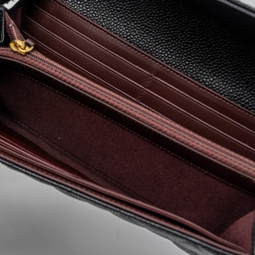 Chanel Classic flap wallet grained calfskin Black