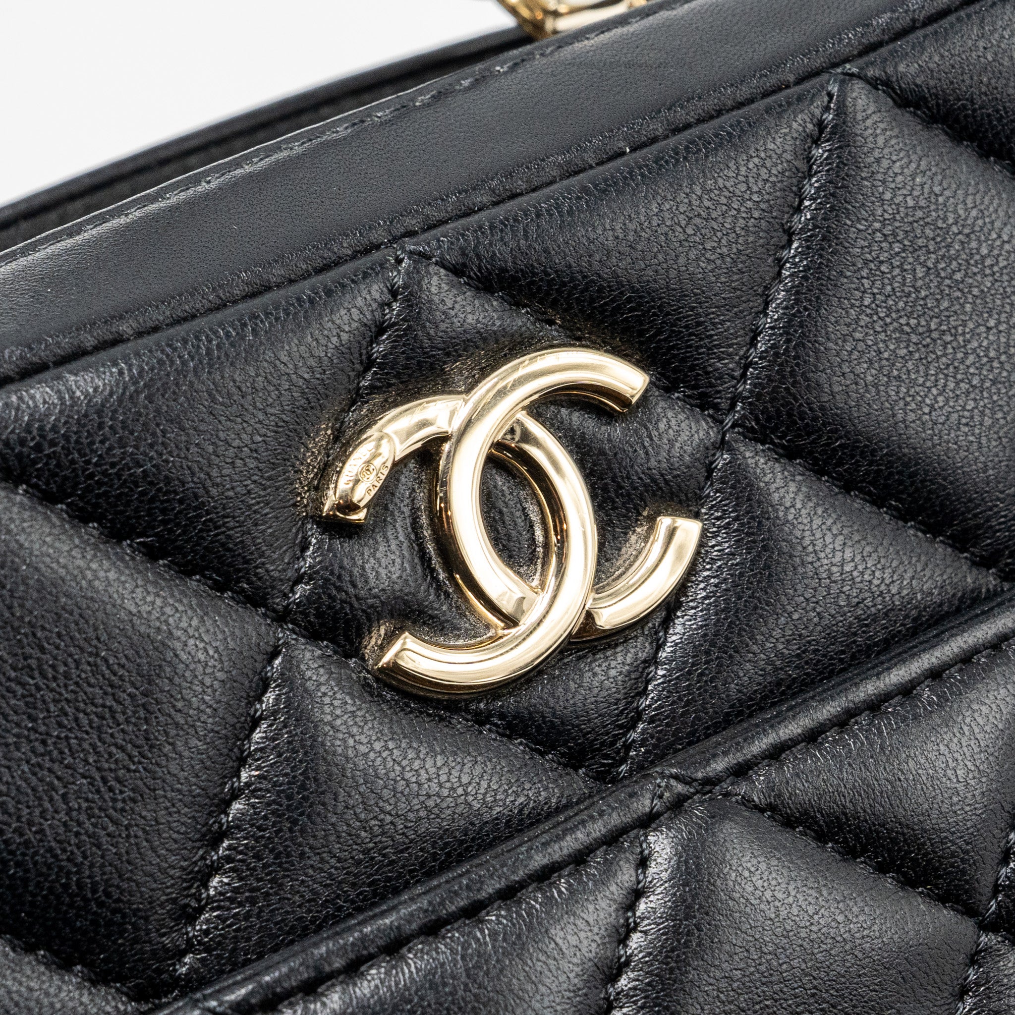Chanel trendy cc top handle vanity bag lambskin black