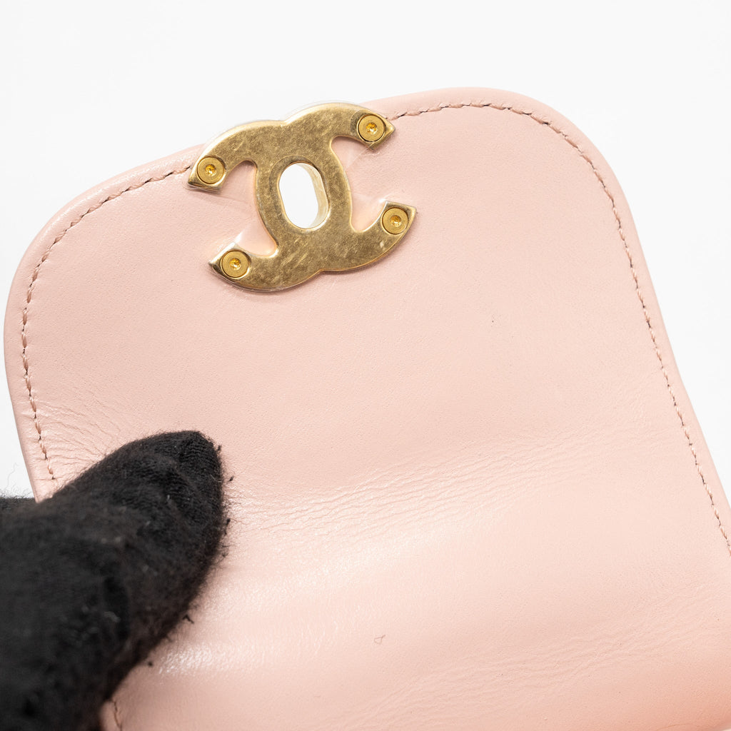 Chanel 23k mini shopping tote / kelly bag calfskin pink  (Microchip)