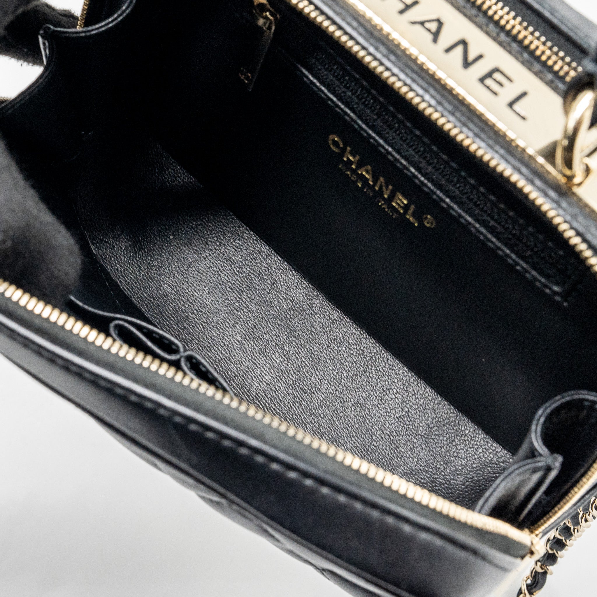 Chanel trendy cc top handle vanity bag lambskin black