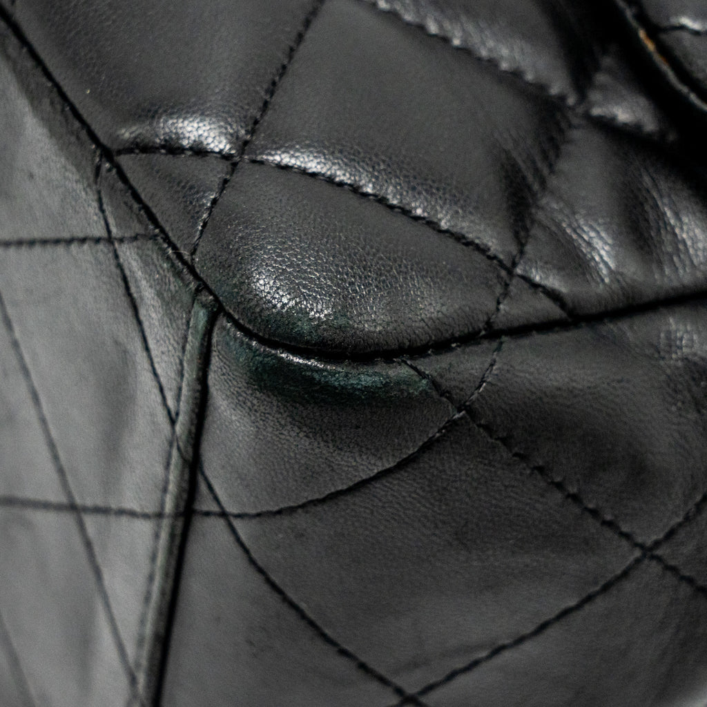 Chanel maxi classic single flap bag lambskin black