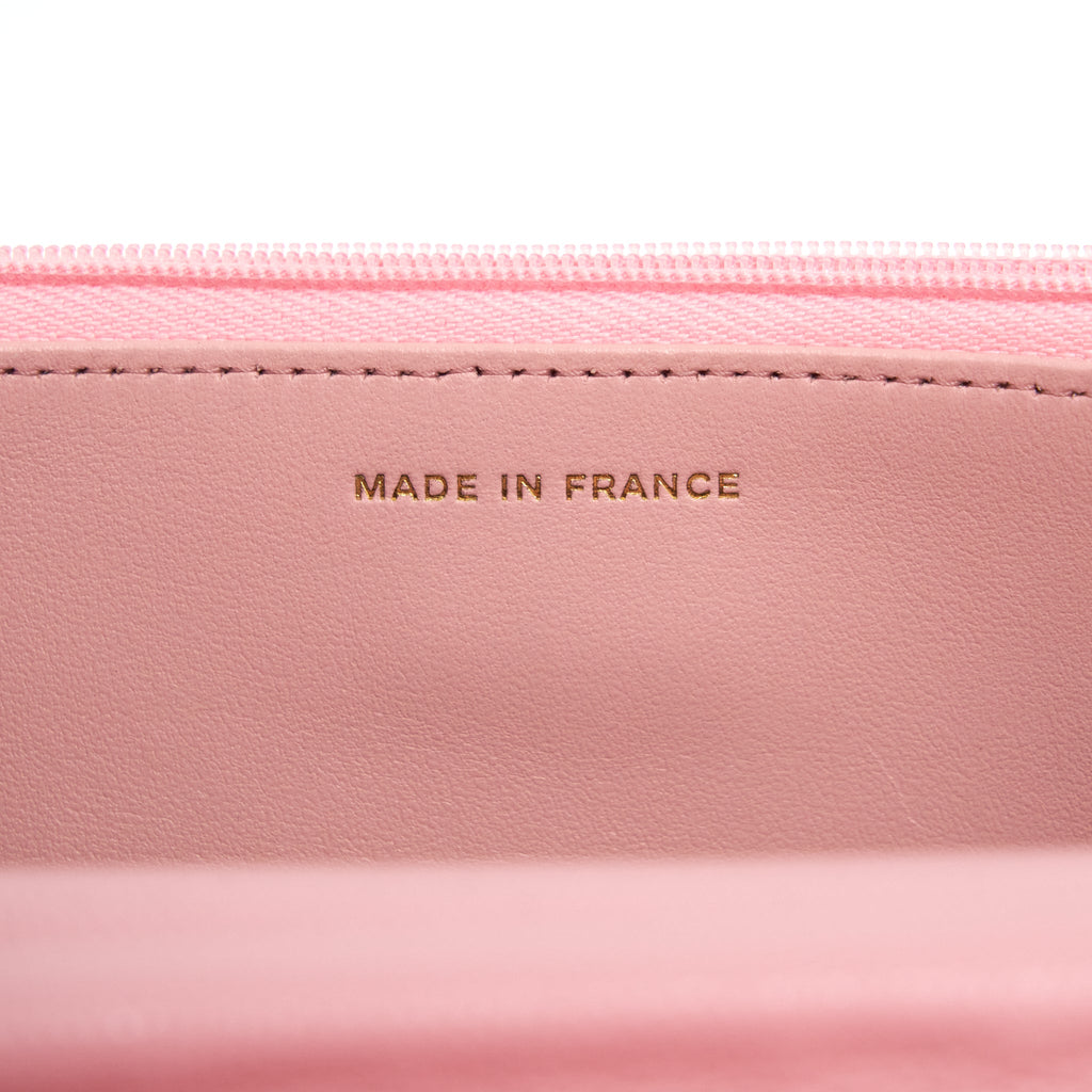 Chanel 22C Classic Wallet On Chain Caviar Pink L