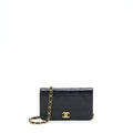 Chanel Vintage Quilted Flap Chain Wallet Black