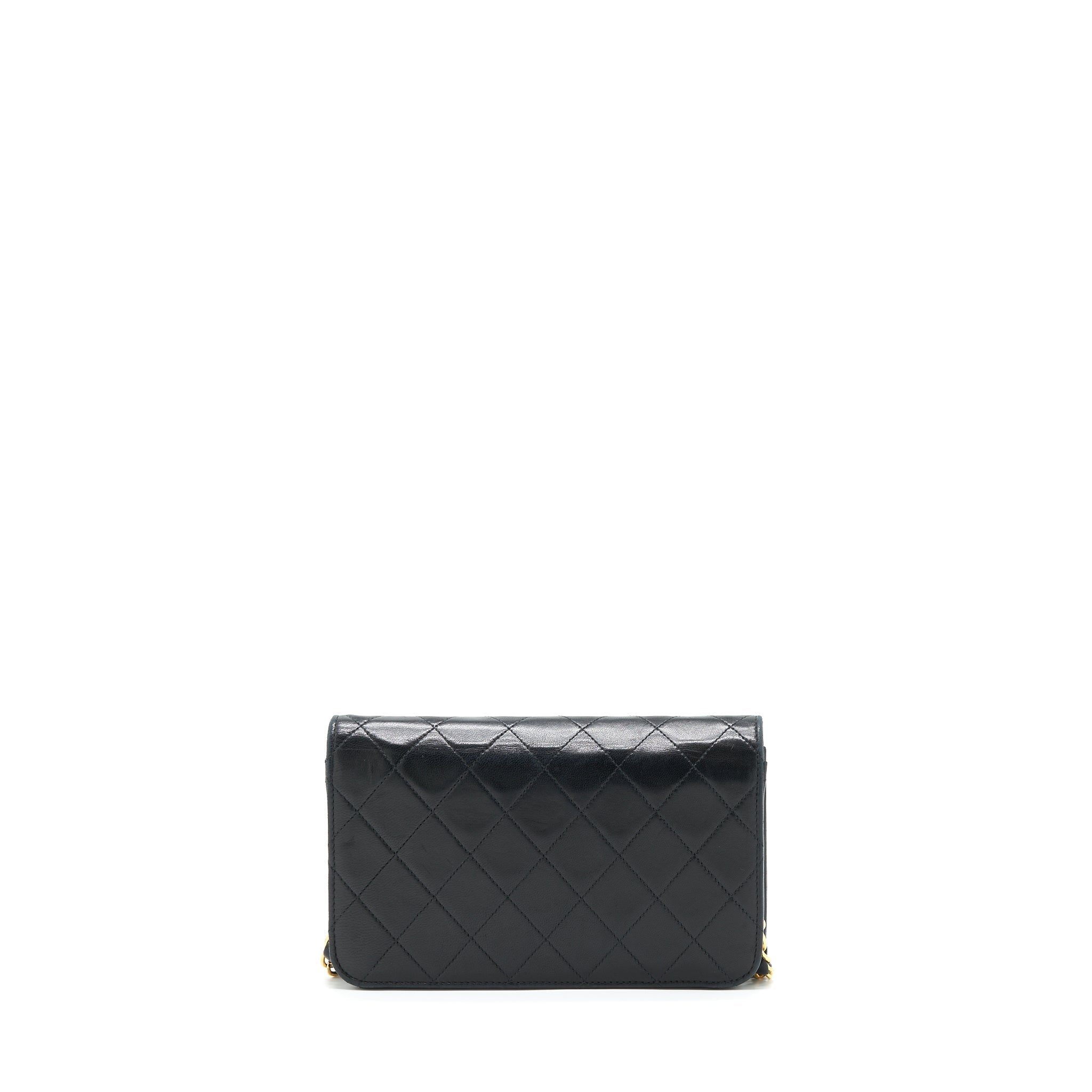 Chanel Vintage Quilted Flap Chain Wallet Black