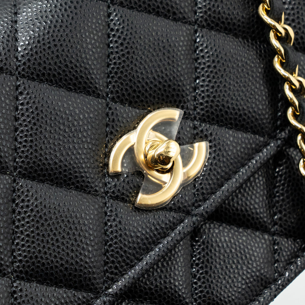 Chanel 23s Wallet On Chain with bag Charm Caviar Black (Microchip)