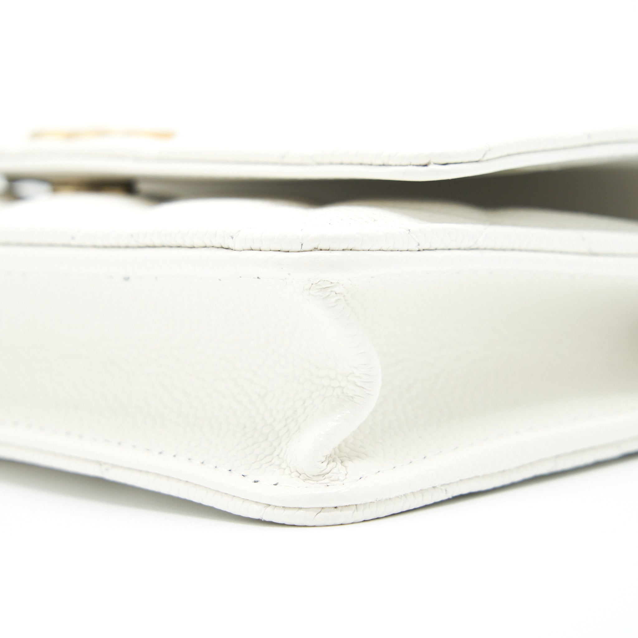 Chanel 22s Logo Top Handle Wallet On Chain Caviar White