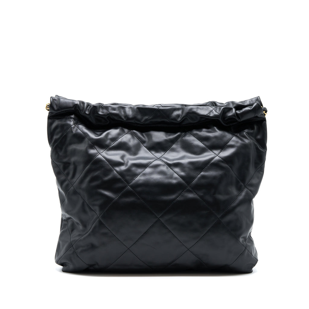 Chanel 22 Bag Medium Shiny Calfskin Black  (Microchip)