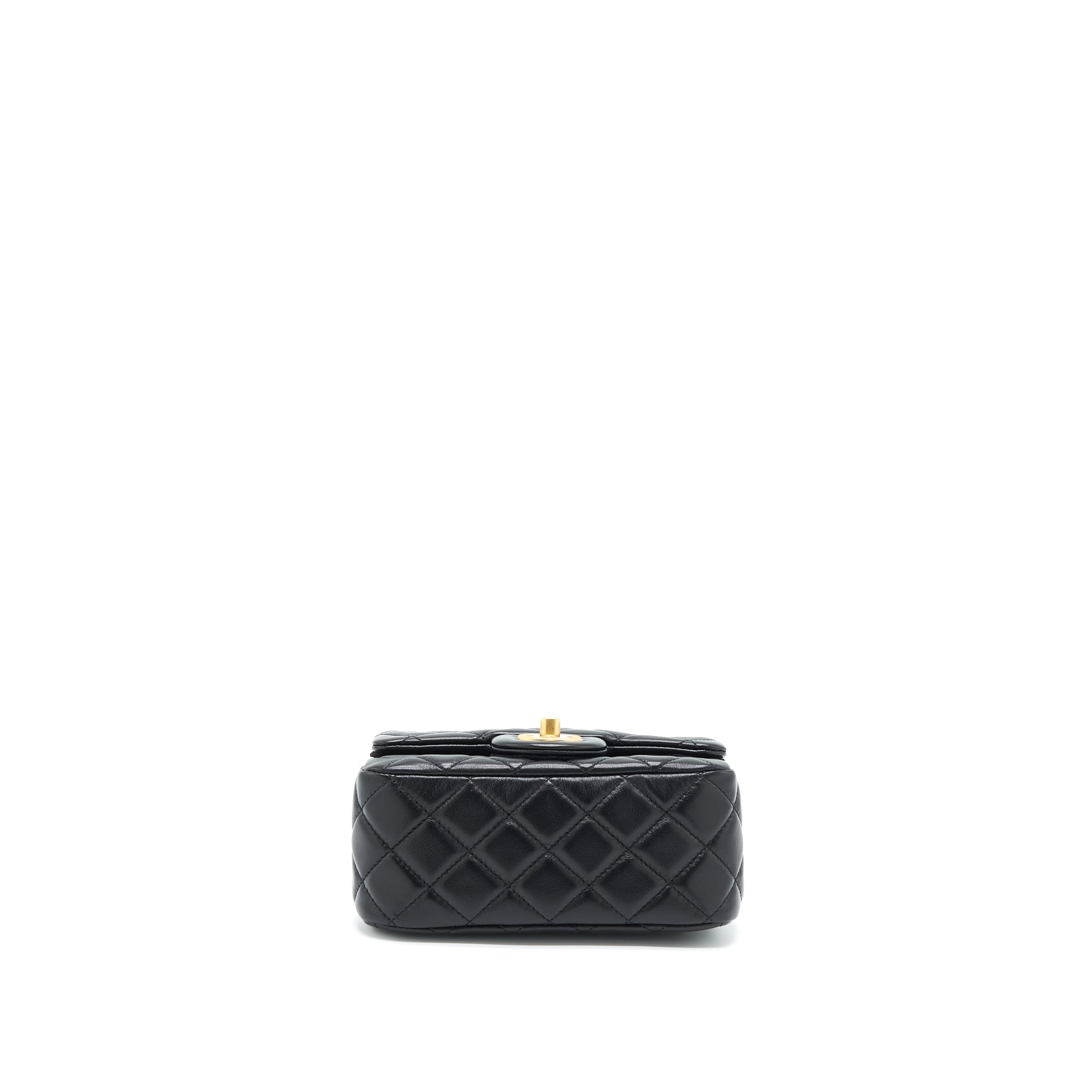 Chanel Pearl Crush Mini Square Lambskin Black Brushed