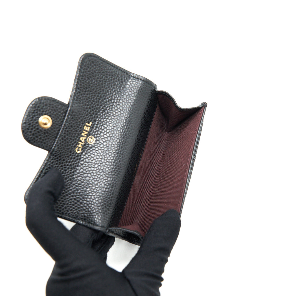 Chanel Classic flap card holder Caviar black