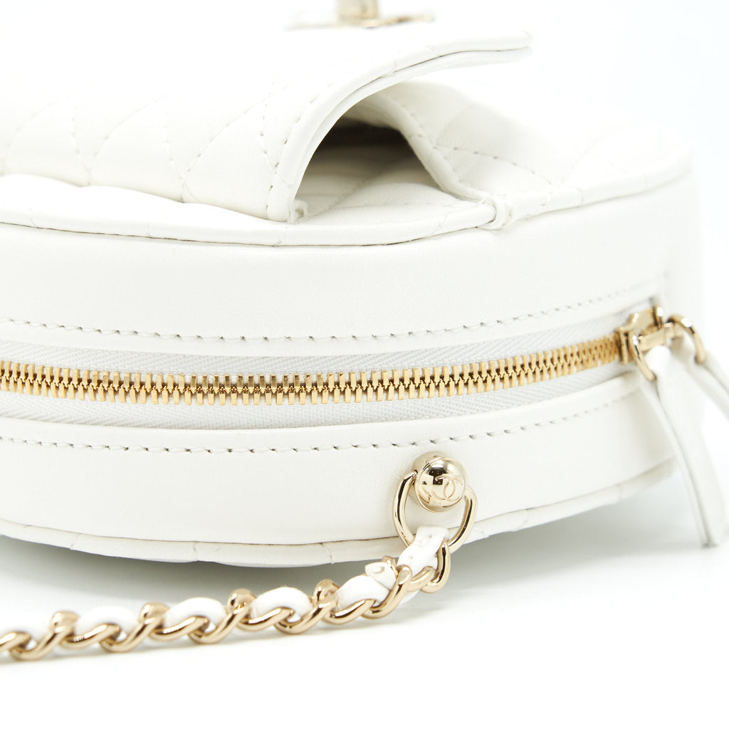 Chanel 22S Heart Bag Lambskin White L
