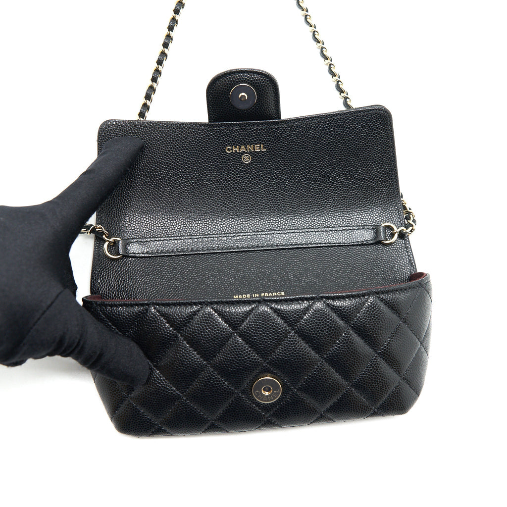 Chanel mini Glass case bag caviar black L