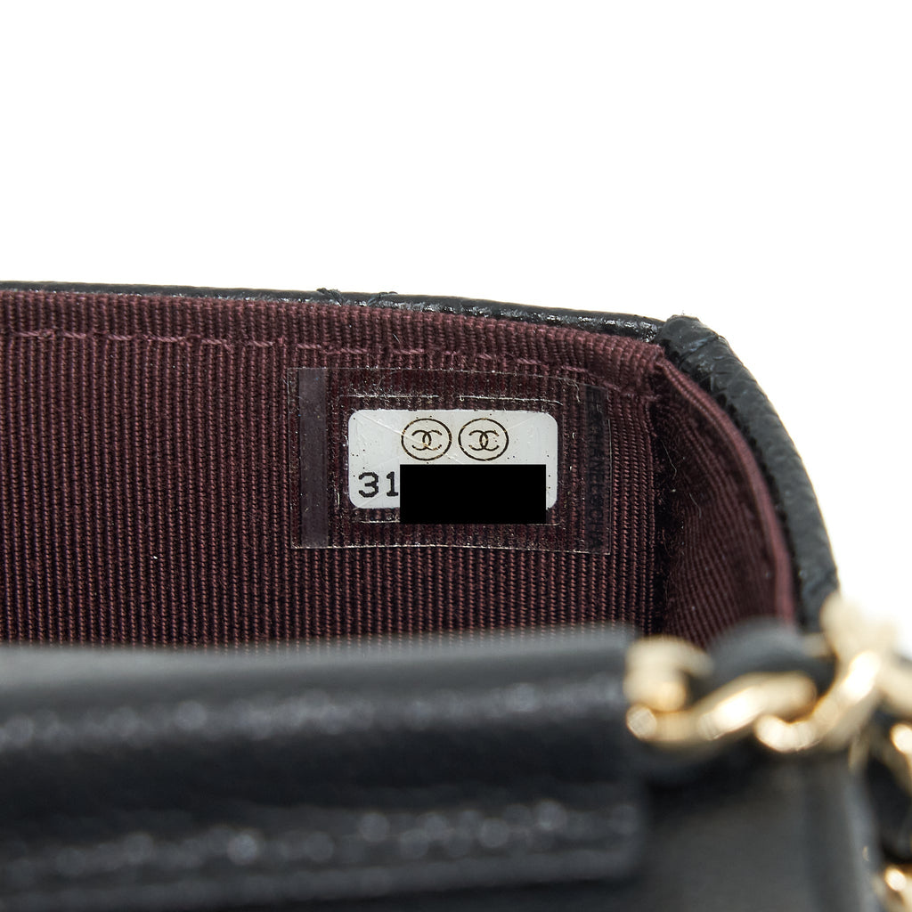Chanel mini flap Vanity with Chain Caviar black L