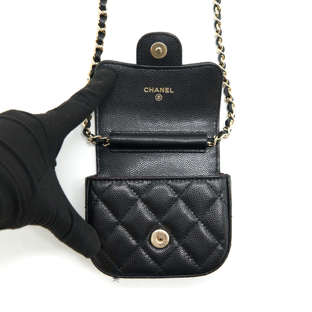 Chanel mini flap Vanity with Chain Caviar black L