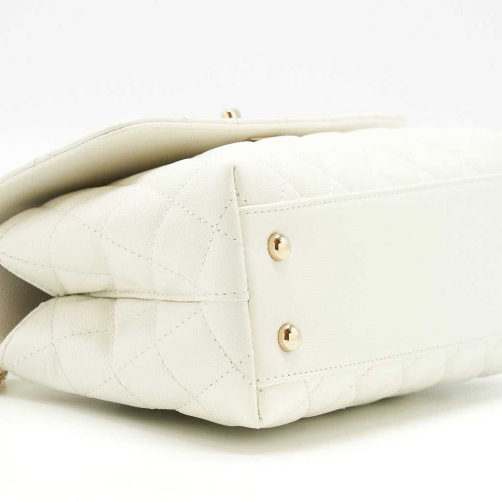 Chanel Small Coco handle Caviar White L