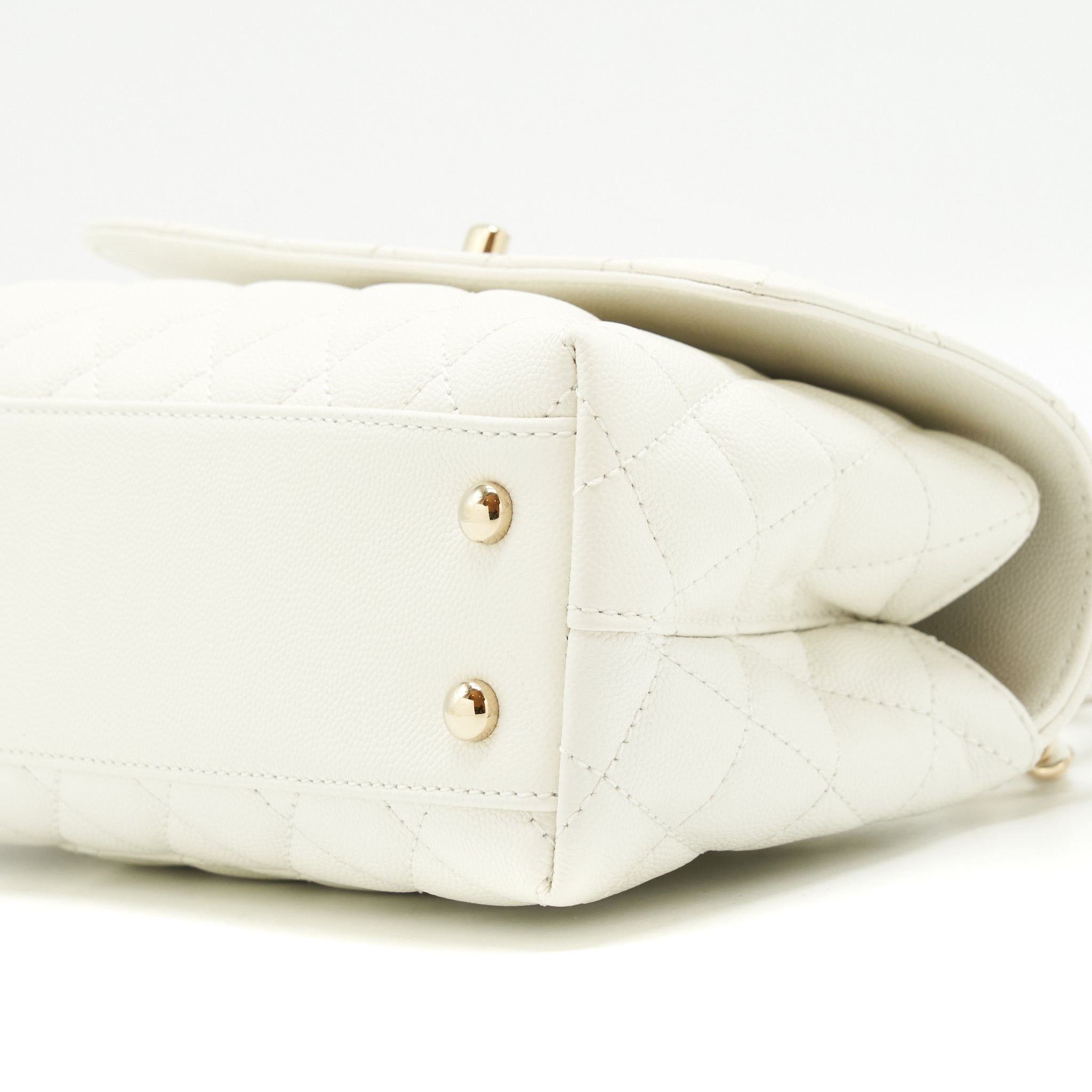 Chanel Small Coco handle Caviar White L