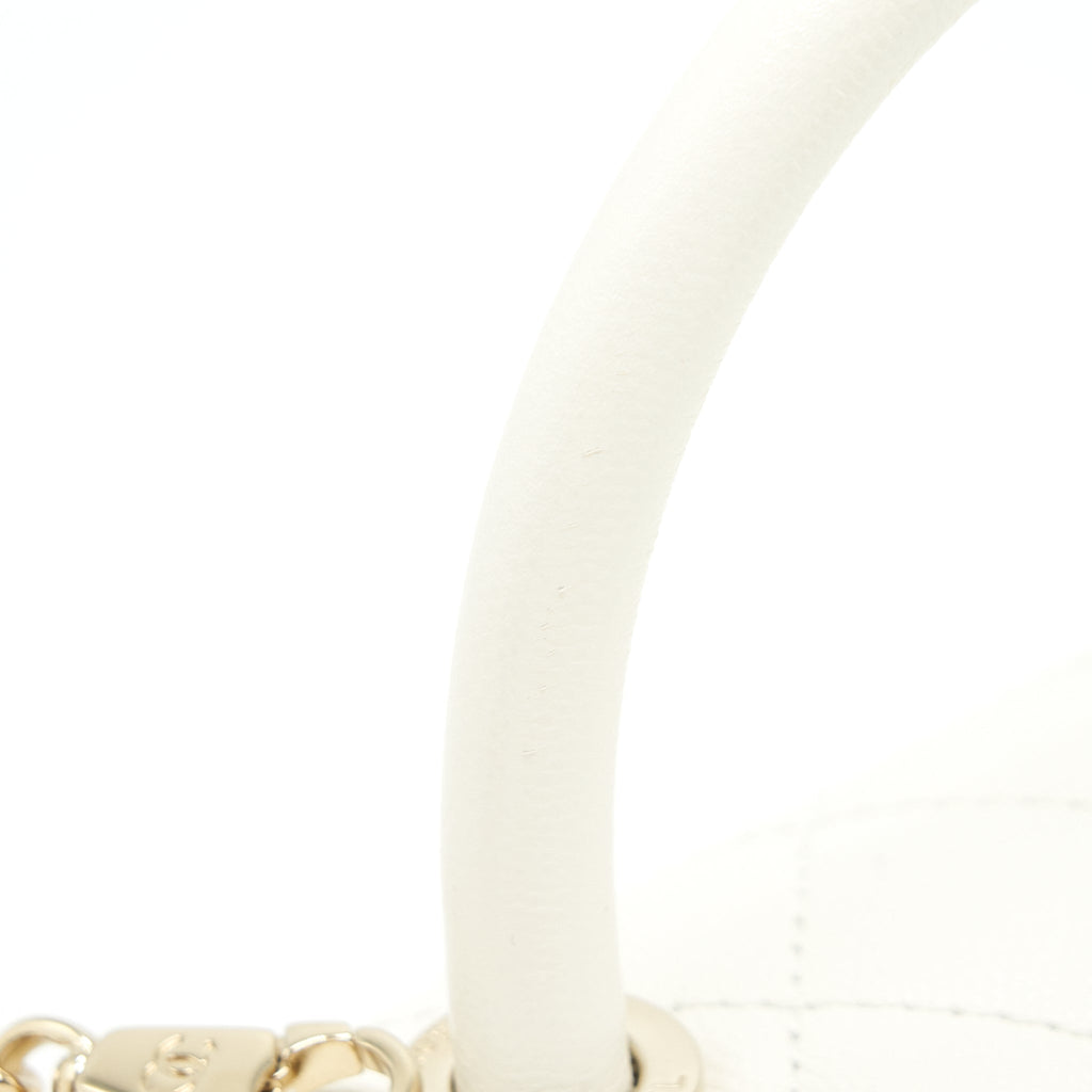Chanel Small Coco handle Caviar White L