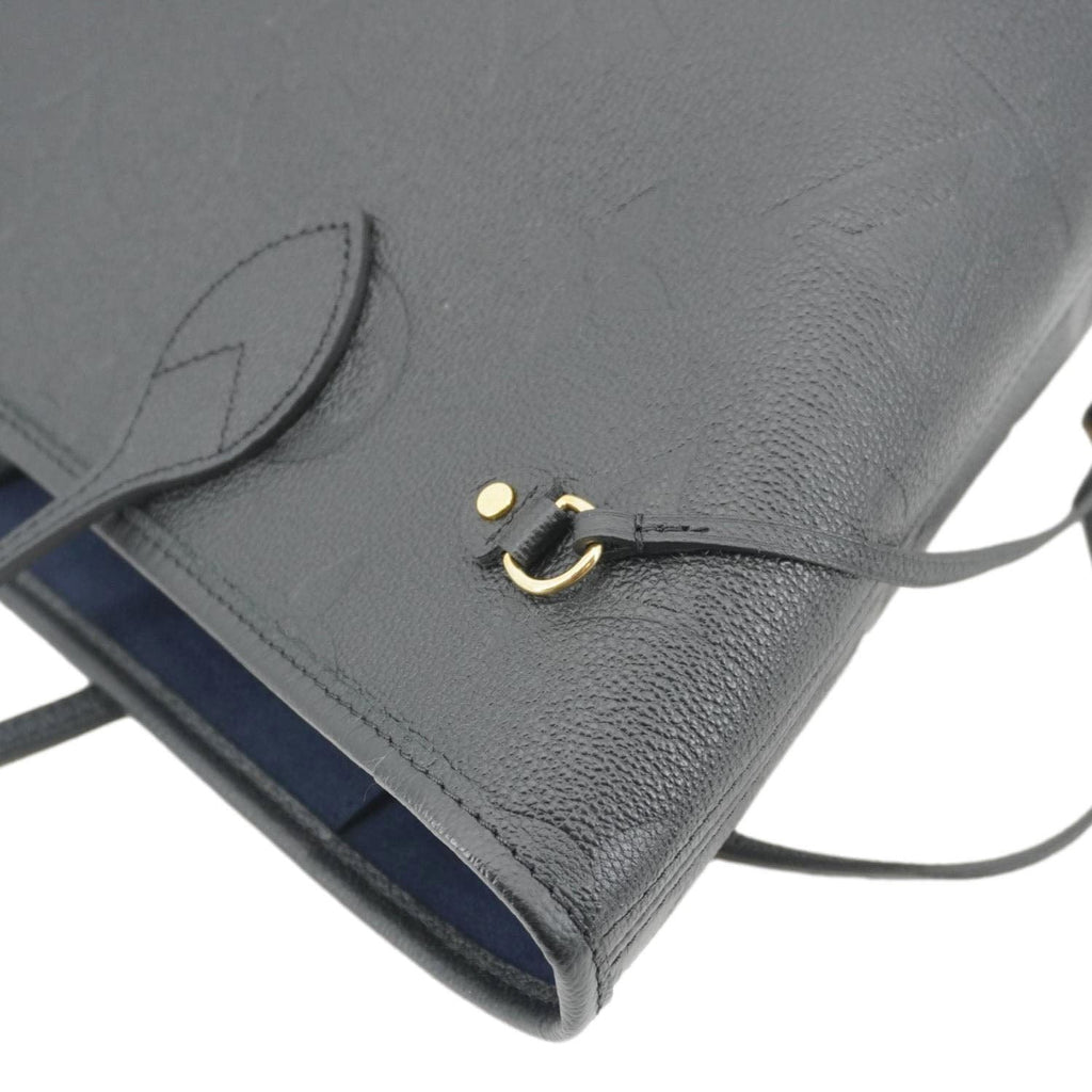 LOUIS VUITTON Neverfull MM Empreinte Leather Tote Shoulder Bag Black