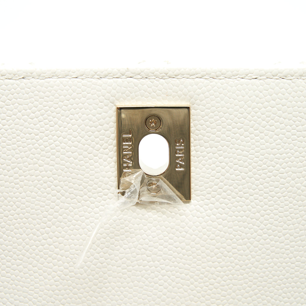 Chanel Small Coco handle Caviar White L