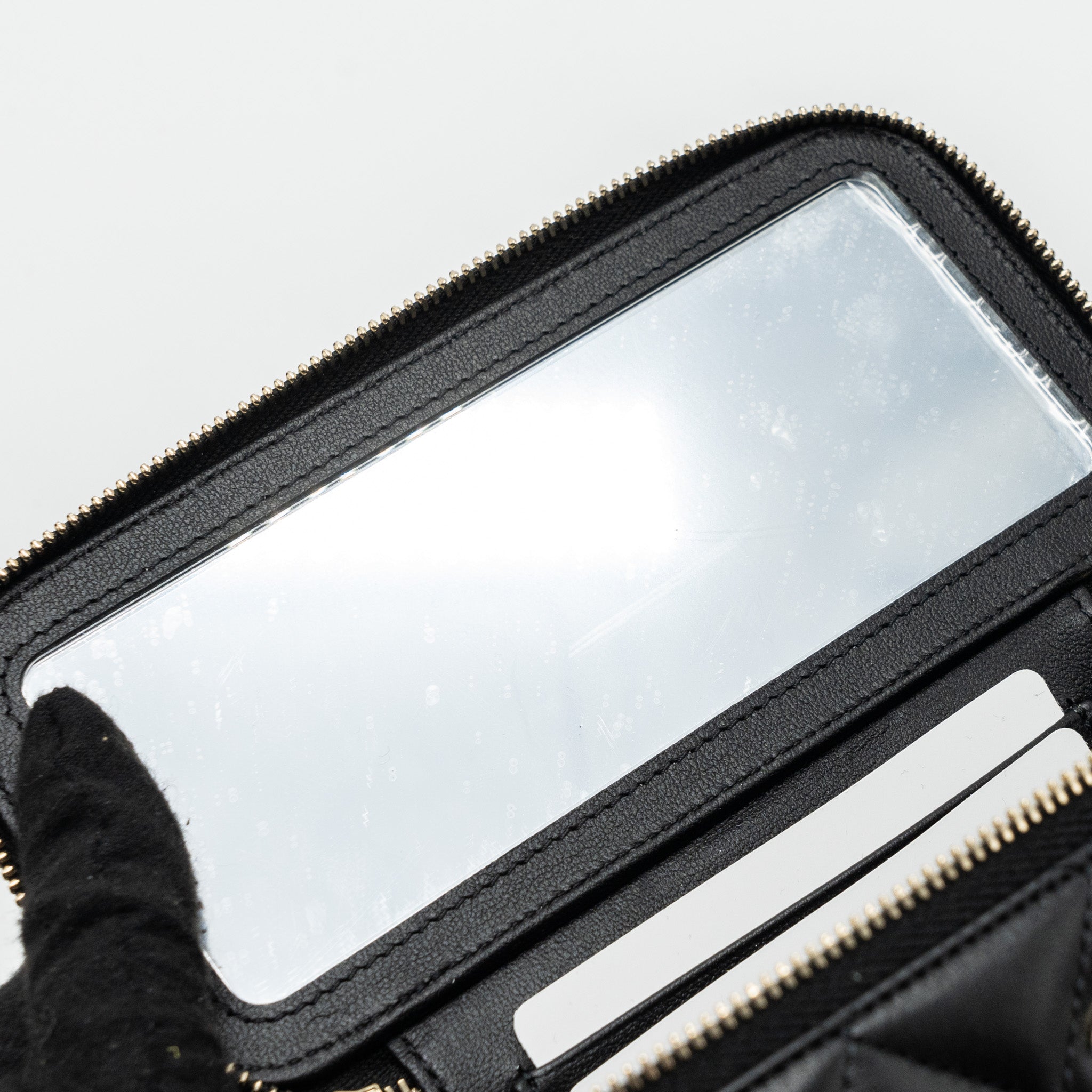 Chanel Top Handle Long Vanity With Chain Lambskin Black L(Microchip)