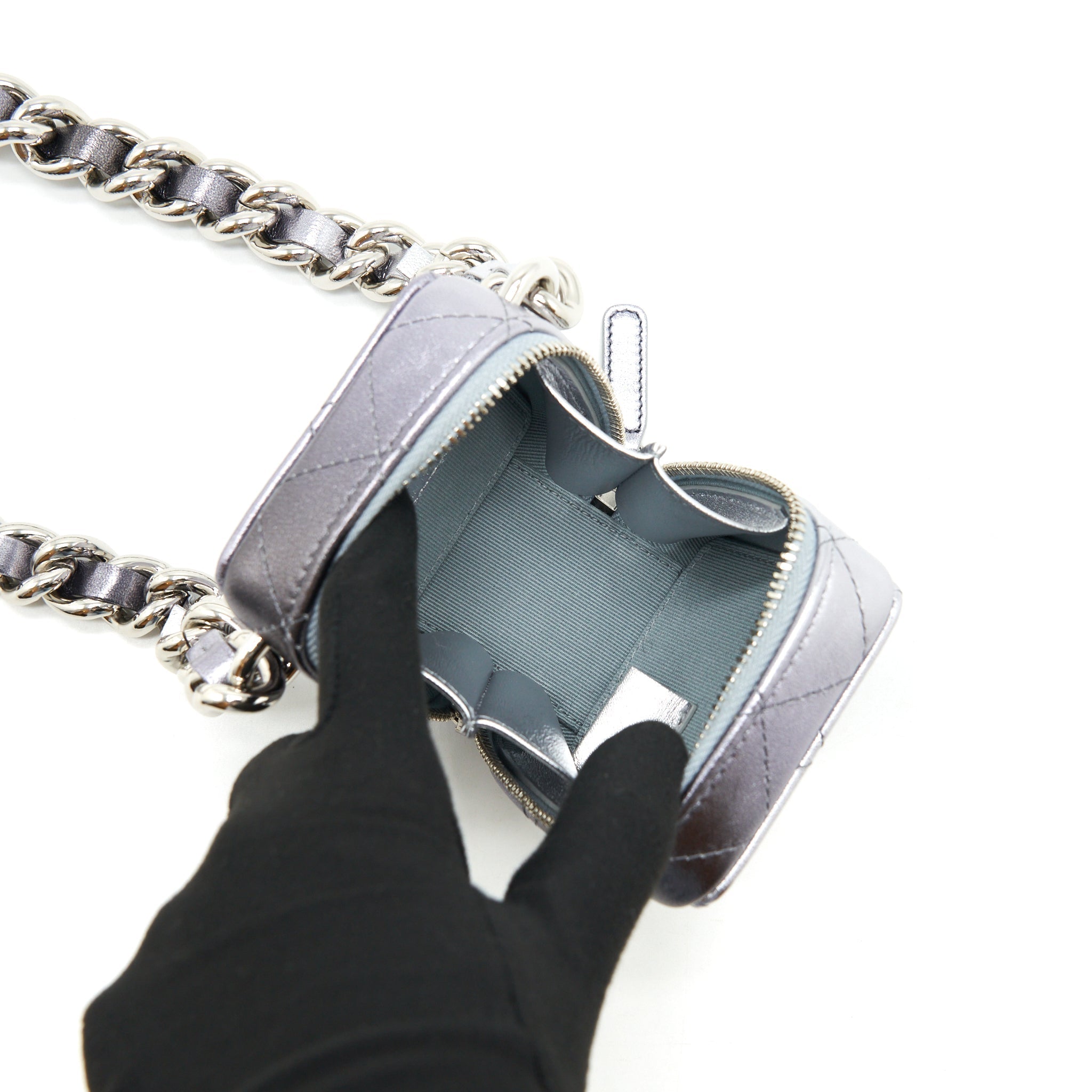 Chanel Mini Vanity with Giant Chain Silver