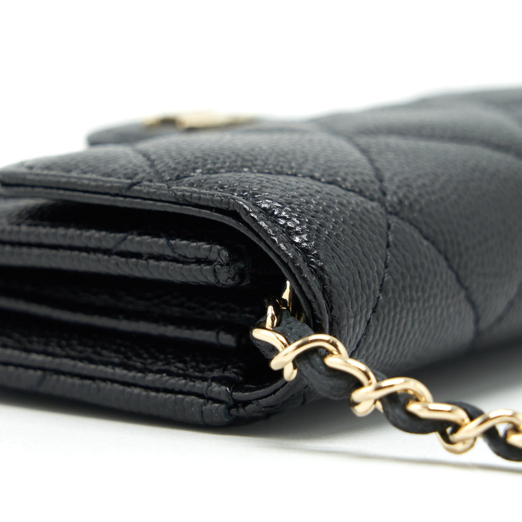Chanel Classic Card holder with Chain Caviar black L