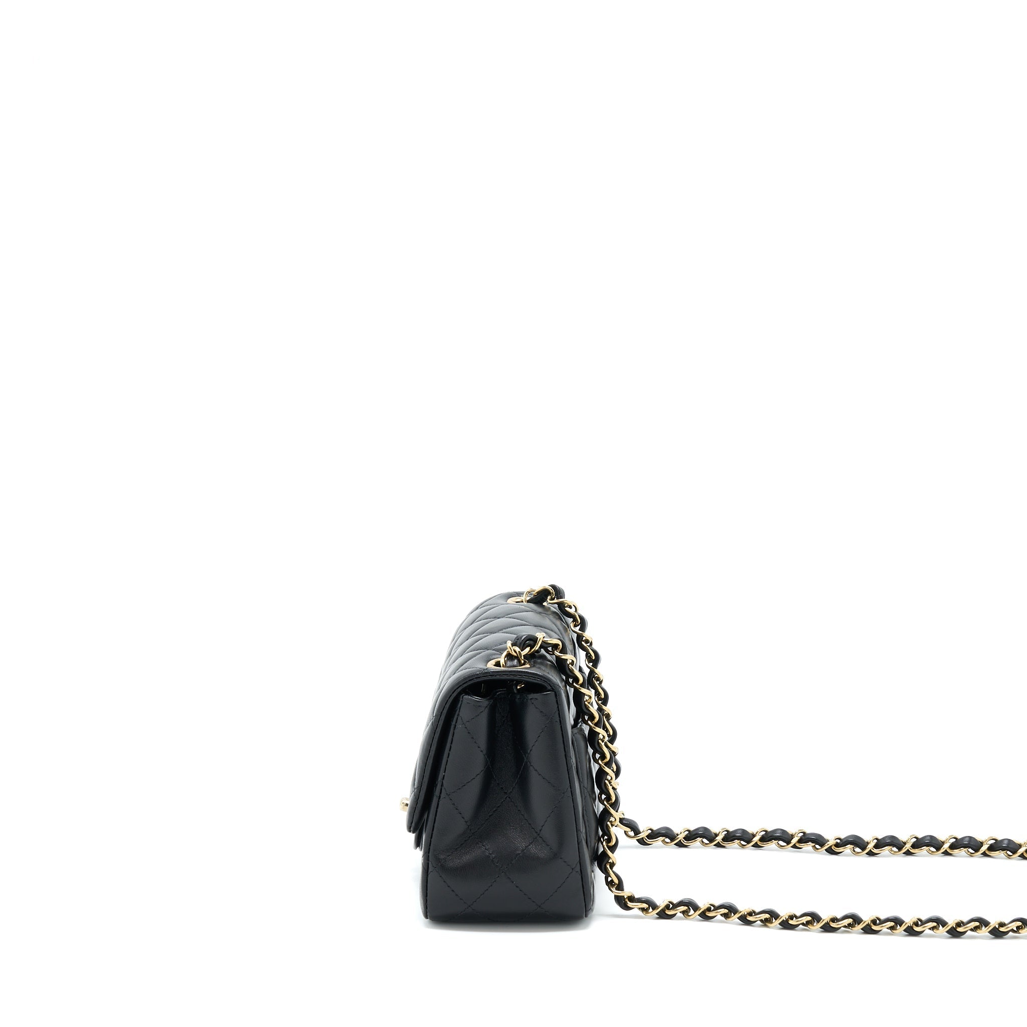 Chanel Mini Square Flap Bag Lambskin Black  (Microchip)