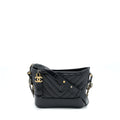 Chanel Chevron Small Gabrielle Hobo Bag Black Multicolour Hardware