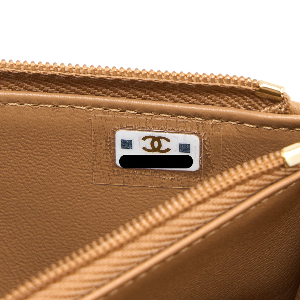 Chanel Top Handle Mini Flap Bag with Chain Lambskin Caramel L (Microchip)