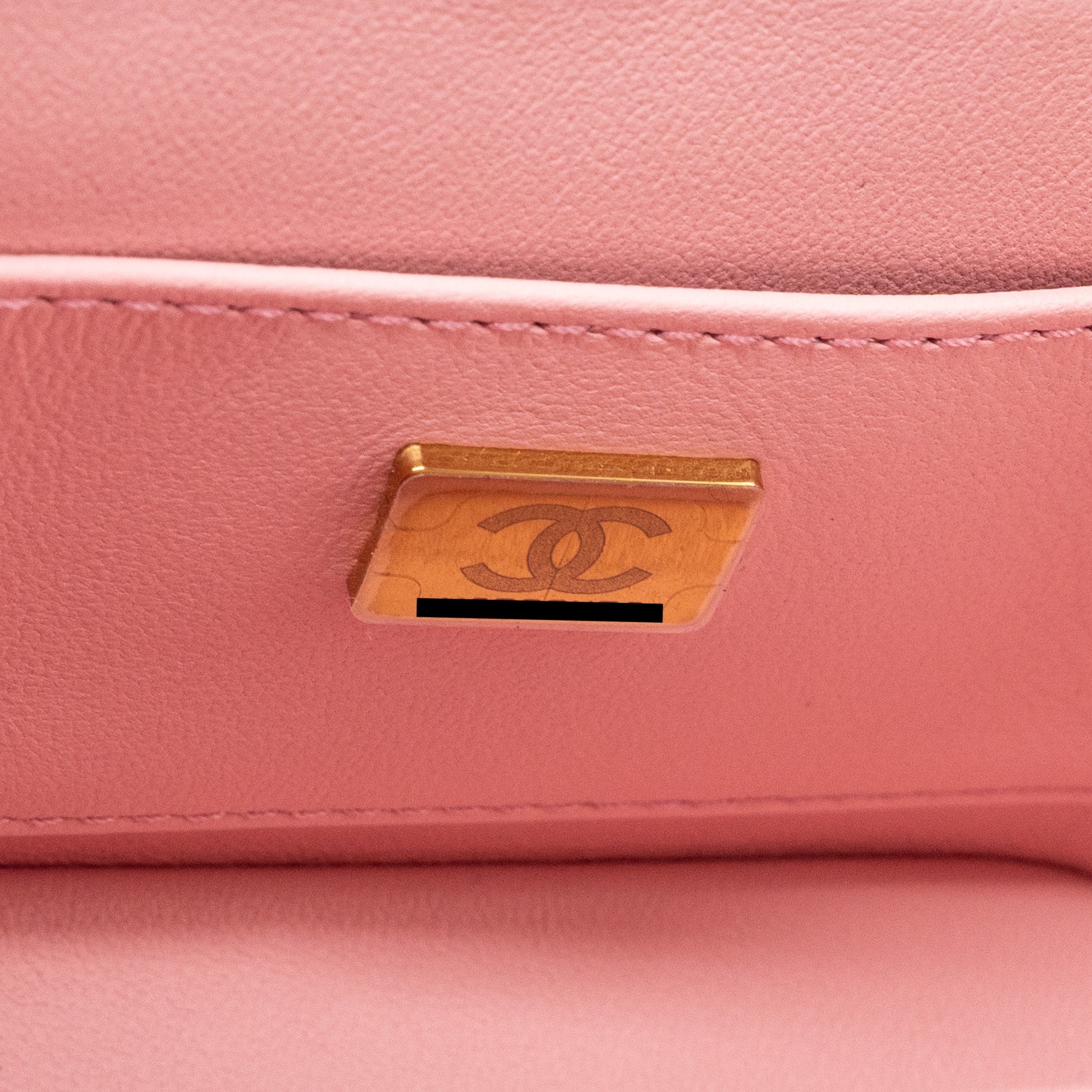 Chanel top handle vanity bag with chain tweed pink  (Microchip)