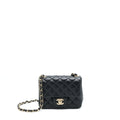 Chanel Classic Mini Square Flap Bag Lambskin Black L (Microchip)