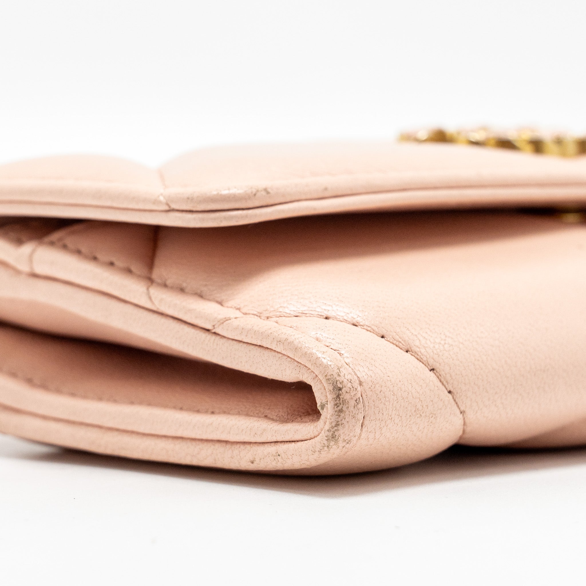 Chanel 19 Long Flap Wallet Lambskin Pink  (Microchip)