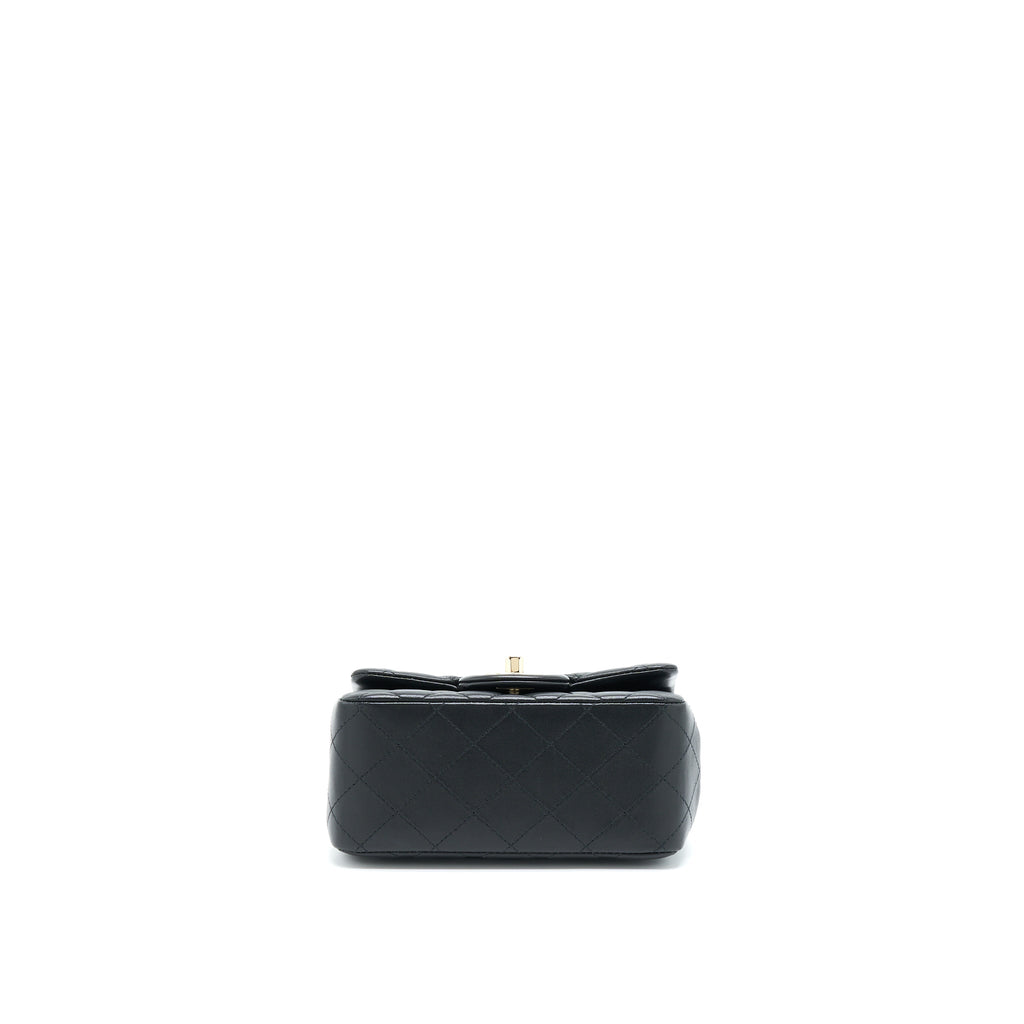 Chanel Classic Mini Square Flap Bag Lambskin Black L (Microchip)