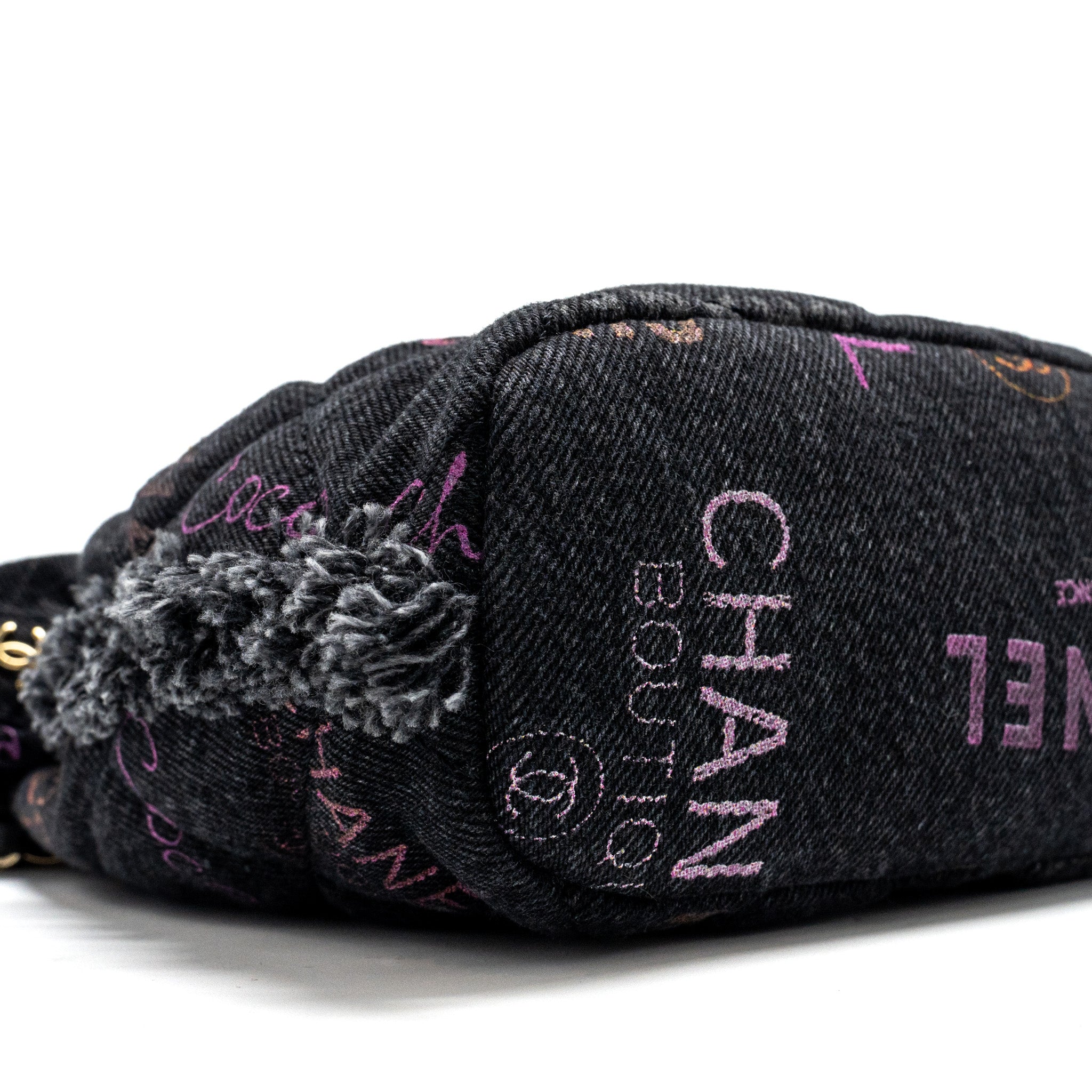 Chanel Small Bucket Bag Denim Black L (Microchip)