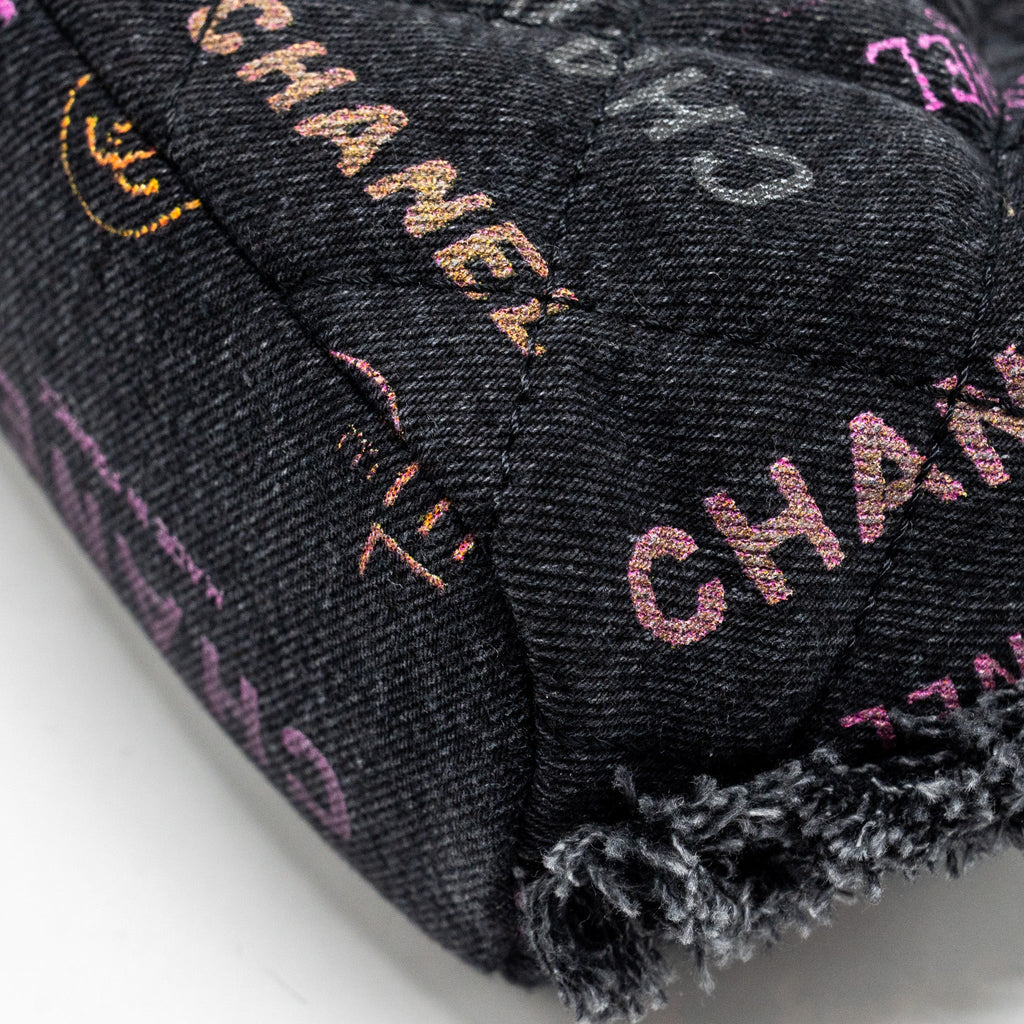 Chanel Small Bucket Bag Denim Black L (Microchip)