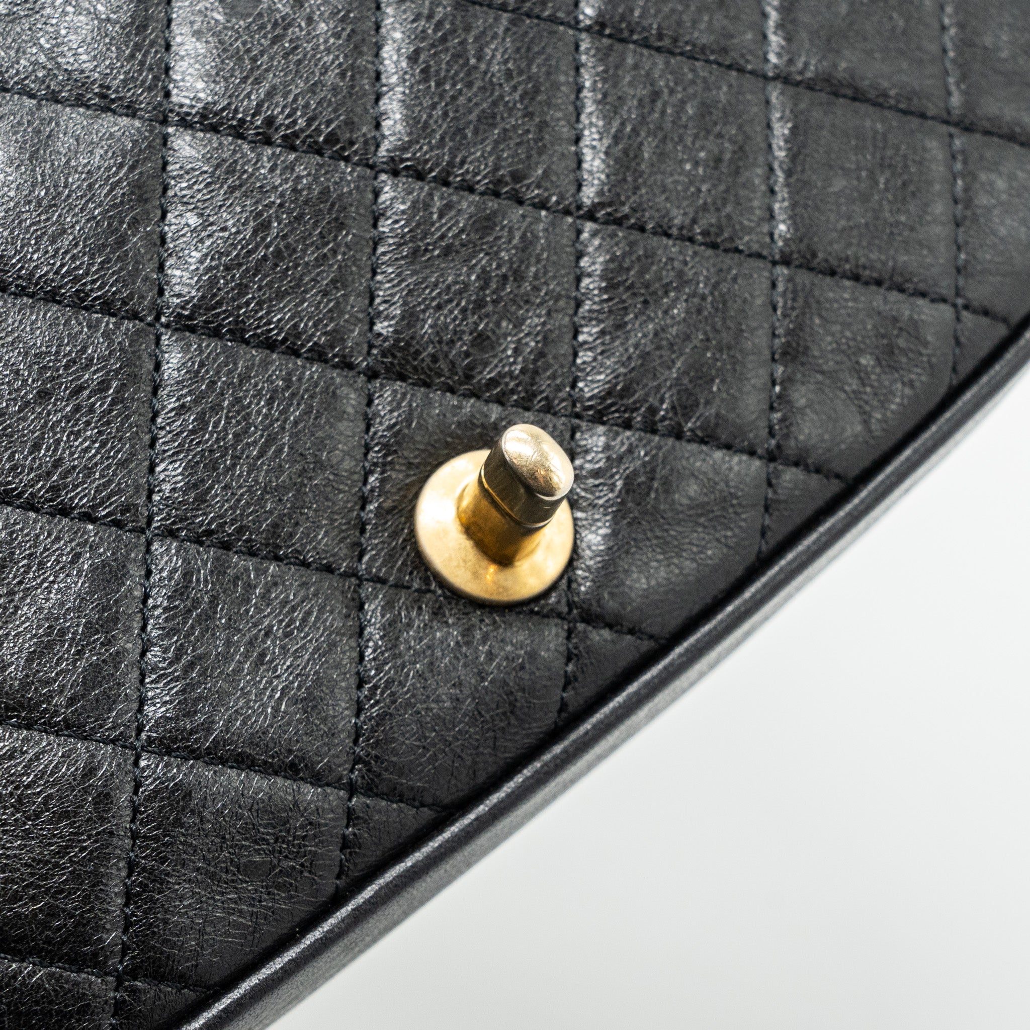 Chanel Quilted Flap Bag Lambskin White/ Black