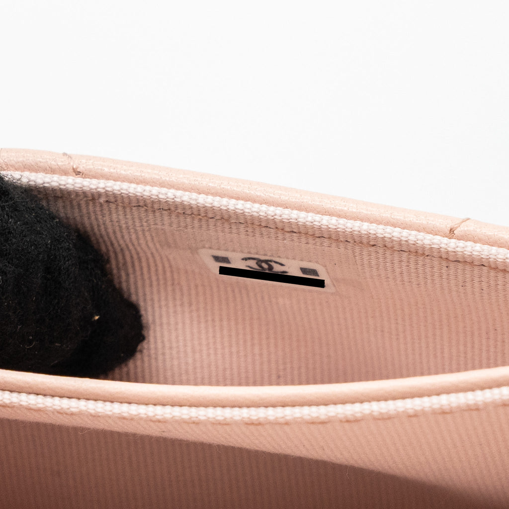 Chanel 19 Card Holder Lambskin Light Pink  (microchip)