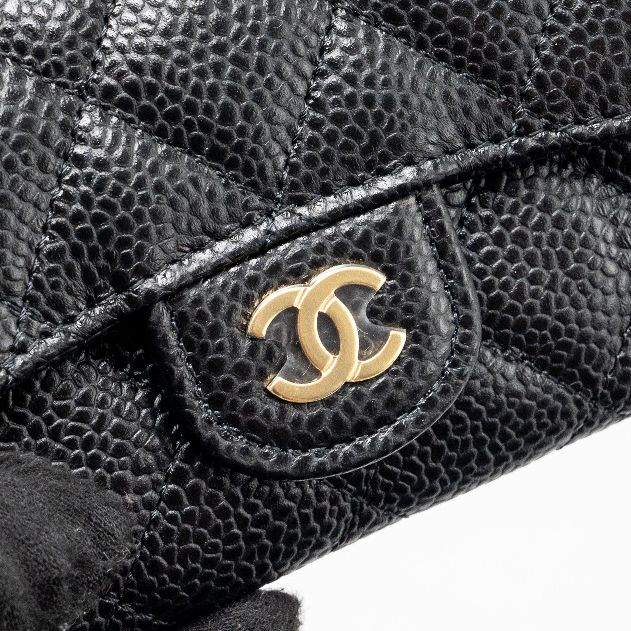 Chanel Classic Flap Card Holder Caviar Black  (Microchip)