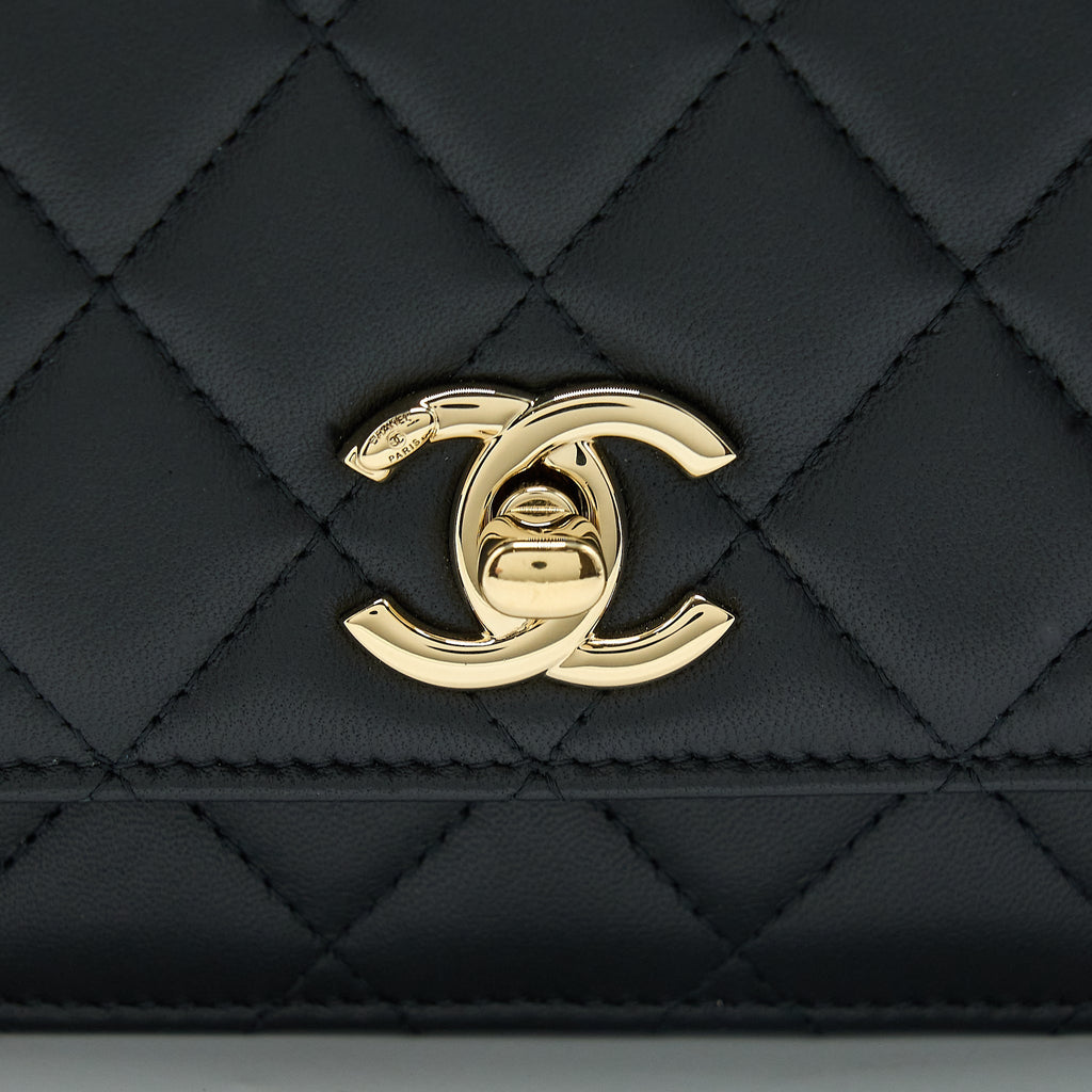 Chanel Trendy CC Wallet On Chain Lambskin Black